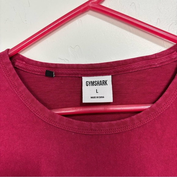 Gymshark Men's Large Spellout Red T Shirt Short Sleeve Activewear Gym Workout - Picture 4 of 8